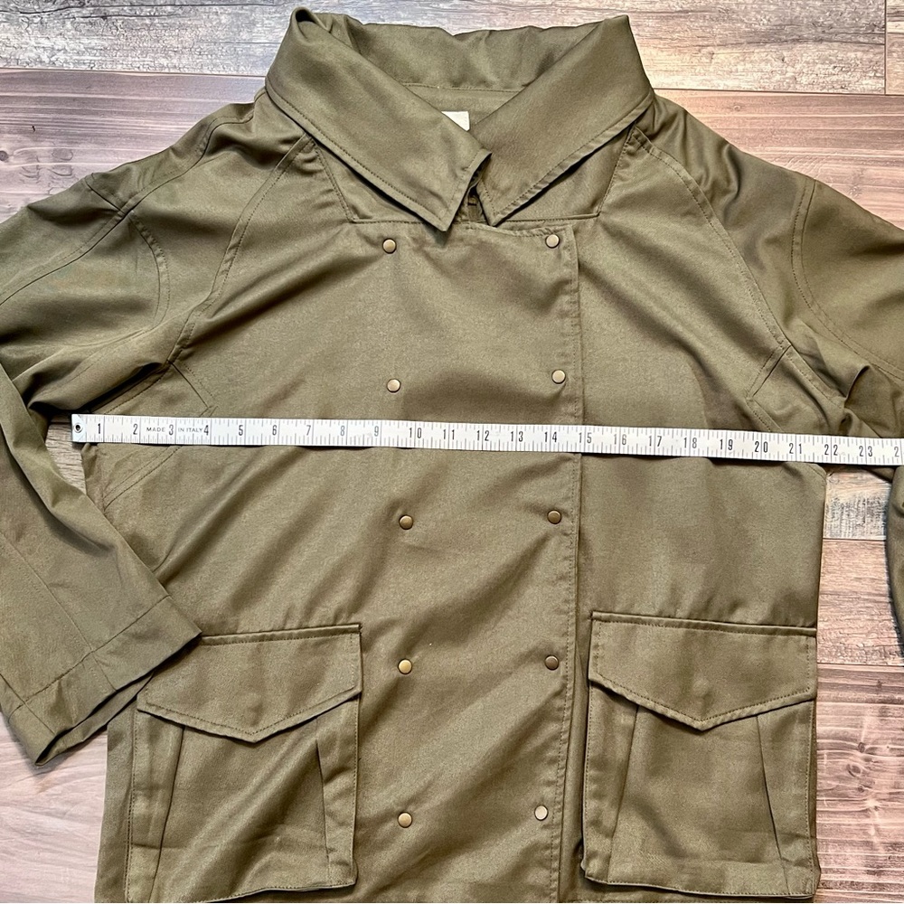 Gilli Womens Jacket Size S/M Army Green Military Infantry Draped Button Up - Picture 11 of 12